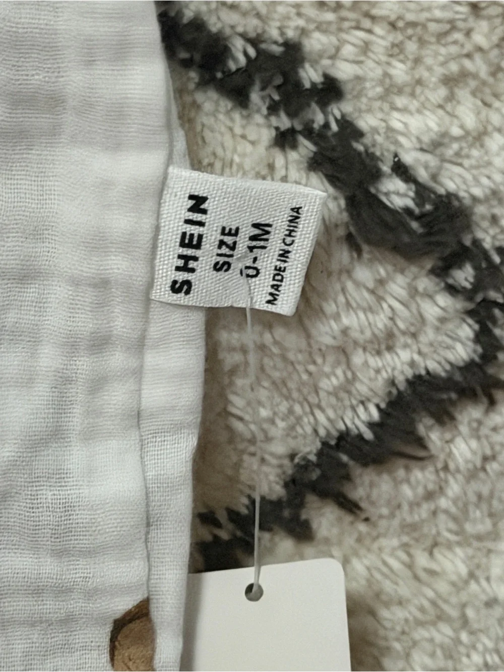 SHEIN Teddy Bear Muslin Shortie Romper Newborn 0-1 Month